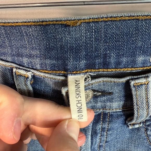 rag & bone Distressed Skinny Jeans in Blue - Picture 4 of 5